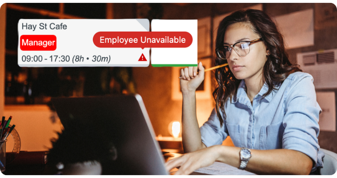 Approval workflows in software Approval workflow dashboard showing a manager unavailable warning.