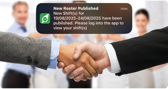 What are shift swaps and open shifts? Two employees exchanging shifts on a roster calendar.