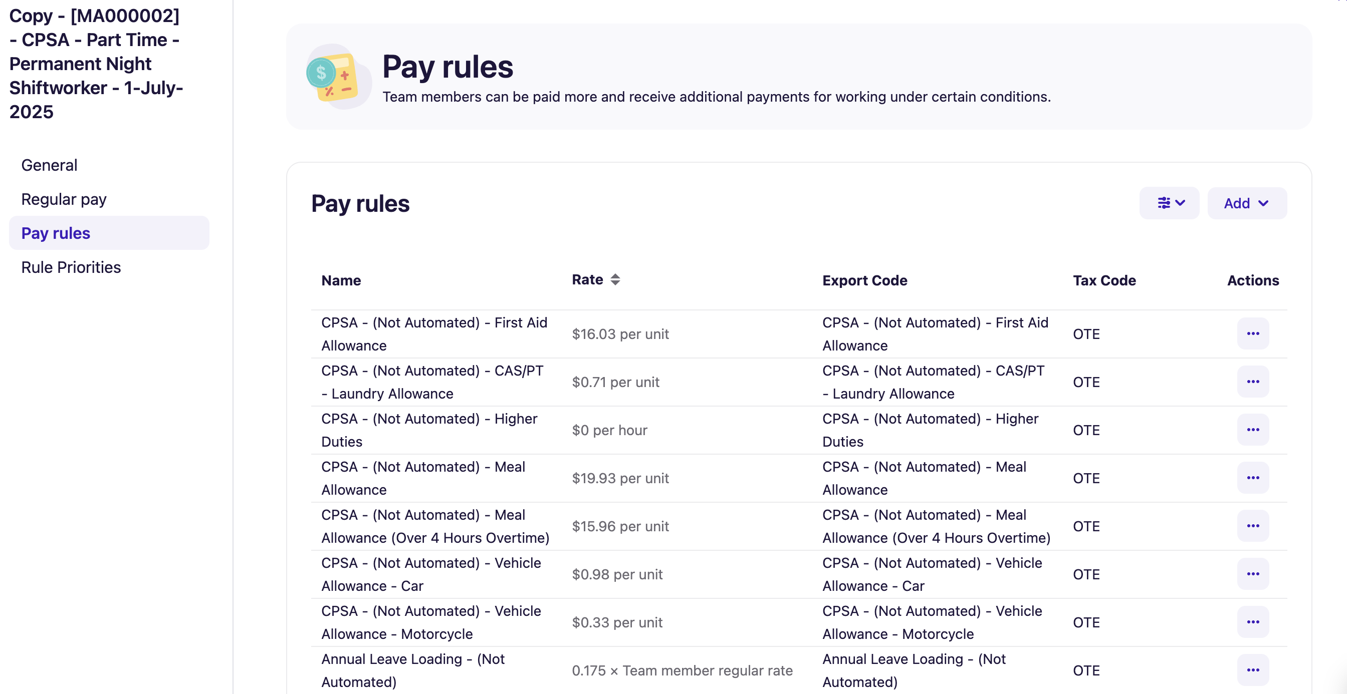 Deputy award interpretation settings Deputy award interpretation settings for Australian pay rates