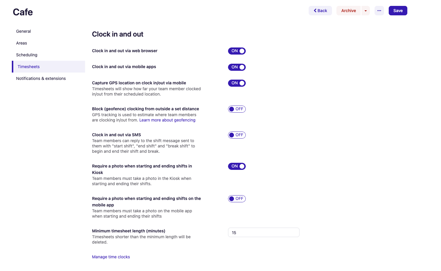 Deputy time and attendance settings Deputy time and attendance settings for clock-in methods
