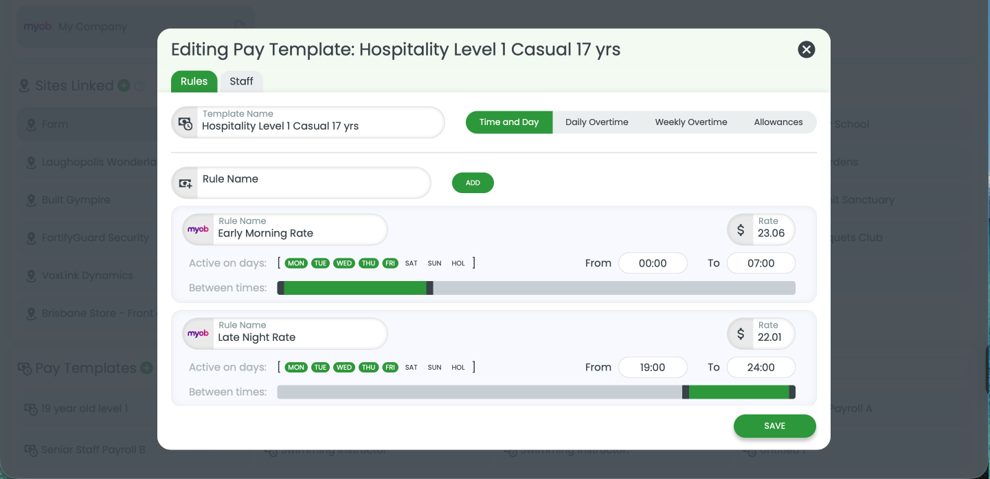 RosterElf award interpretation templates RosterElf pay templates for overtime, penalties and allowances
